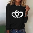 thumbnail image 2 of ShomPort Women's Fashion Valentine's Day Print Tops Casual Crew Neck Long Sleeve T-Shirts Pullovers, 2 of 4