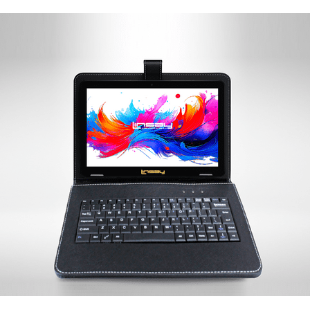 LINSAY 10.1" Octa Core 256GB Storage Android 15 Tablet with Black Keyboard