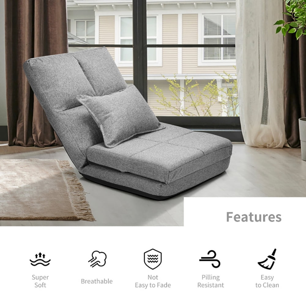 Finihen Folding Sleeper Couch, Fold Down Flip Convertible Sleeper Couch with Pillow, Foldable Mattress for Living Room, Dorm, Home, Office, Apartment, Gray Finihen Folding Sleeper Couch, Fold Down Flip Convertible Sleeper Couch with Pillow, Foldable Mattress for Living Room, Dorm, Home, Office, Apartment, Gray