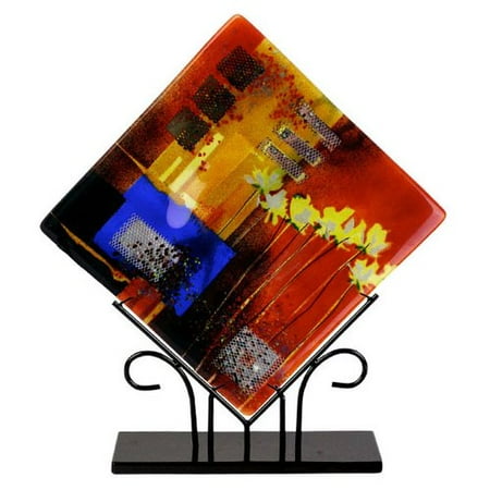 Fused Glass Platters - Jasmine Art Glass Square Platter