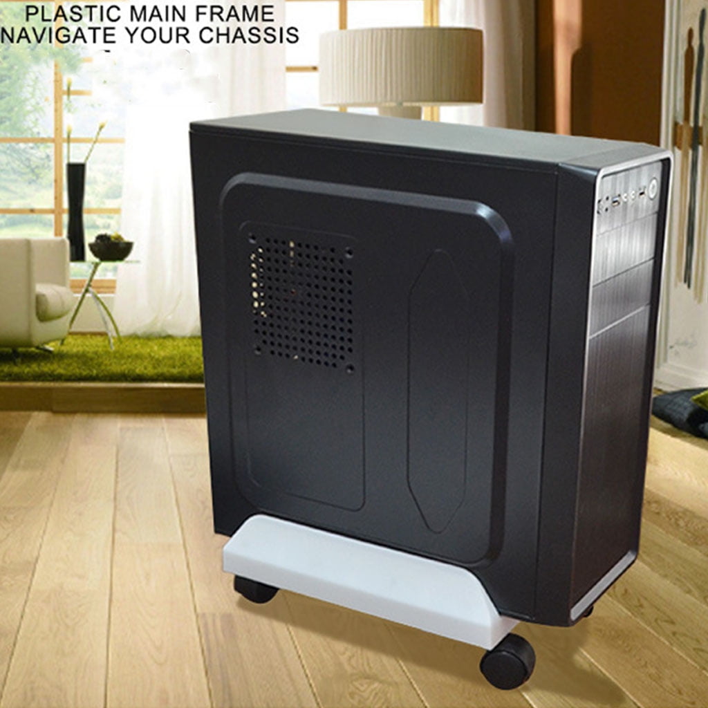 CPU Stand Mobile Tower Computer Floor Stand Adjustable Width Universal PC Computer Holder Cart With Four Brake Castors
