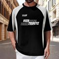 thumbnail image 2 of T-shirts pour Hommes Minimalistes Européens à Blocs de Couleur Rétro Sports Col Rond Manches Courtes Chemises Blanches P, 2 of 4