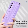 thumbnail image 2 of MonsDirect for 7.6 inch Samsung Galaxy Z Fold 4 5G 2022 Case, Anti-Fall Shockproof Hard PC Back Shell with Kickstand, Shell Membrane Integrated & Soft TPU Retractable Hinge for Galaxy Z Fold 4, Purple, 2 of 7