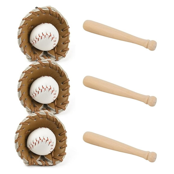 HUIANER 3 Sets Mini House Supply Tiny Accessories Baseball Bats Toys White