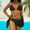 A827 Black, variant on 3 Piece Swimsuits for Women Halter Triangle Bikini Sets with Floral Mesh Sarong Skirt Cover Up 3D Rose Flower Bathing Suits Beachwear