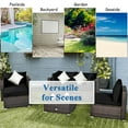 thumbnail image 3 of Costway 6PCS Patio Rattan Furniture Set Cushion Sofa Coffee Table Ottoman Black, 3 of 10