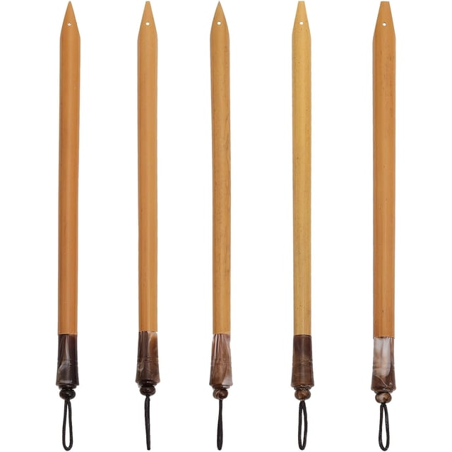 Juego de 5 plumas de inmersión de cómic, útiles escolares vintage de bambú, punta de bambú natural, kit de pintura para dibujo y caligrafía de manga hecho a mano.