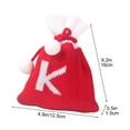 thumbnail image 3 of CuiLiyq Christmas Knit Drawstring Gift Bag, Xmas Red and White Santa Sack with Alphabet Letter Design Reusable Wrapping Bag, for Xmas Candy Goodie Party Favor ( K ), 3 of 5