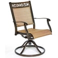 thumbnail image 3 of Swivel Rocker Chair, Cast Aluminum All-weather Comfort Club Arm Patio Dining Chair, Set of 2, 3 of 10