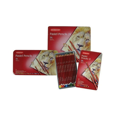 Derwent Pastel Pencils, Metal Tin, 24-Count (32992)