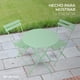 thumbnail image 2 of Juego de Muebles para jardín - Set de 3 Piezas Incluye una Mesa Redonda y Dos sillas Plegables para Exteriores - Patio, terraza (Verde), 2 of 9