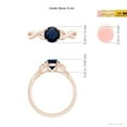 thumbnail image 5 of Angara Natural 1 Ct. Blue Sapphire Solitaire Ring in 14K Rose Gold for Women (Ring Size: 12), 5 of 10