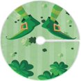 thumbnail image 1 of FMSHPON Cute Leprechuan Xmas Christmas Tree Skirt Stand Mat for Holiday Party Decoration Indoor Outdoor 48 inches, 1 of 6