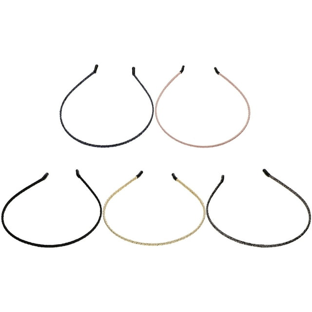 5 diademas cubiertas de tela fina, diademas simples para mujeres y niñas