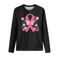 thumbnail image 3 of Cxenplz Women's Breast Cancer Awareness T-Shirts Cute Pink Ribbon Graphic Print Tees Tops Fall Casual Long Sleeve Crew Neck Dressy Shirts, 3 of 4