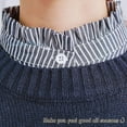 thumbnail image 2 of LoudSung Fake Collar Detachable Half Shirt Blouse False Collar Striped Elegant Design for Women Girls, 2 of 7