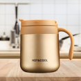 thumbnail image 2 of Taza de agua portátil con tapa de asa de termo de acero inoxidable de 350 ml (dorado), 2 of 9