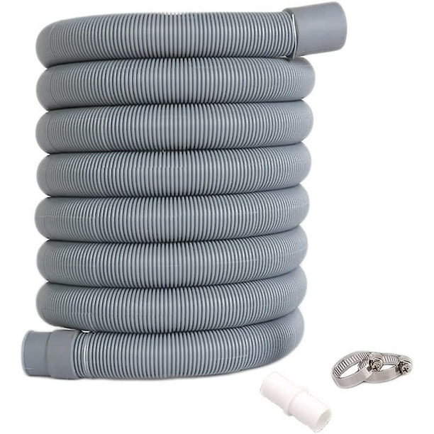 Manguera de drenaje de agua de 3 m, extensión de manguera, manguera de drenaje de lavadora, manguera de drenaje universal, manguera de drenaje de lavadora, manguera de extensión con abrazaderas y conexión JM