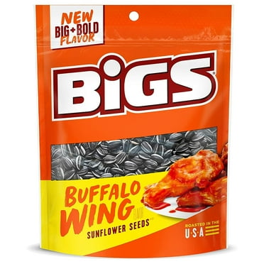 Bigs Bold and Tangy Buffalo Wing Sunflower Seeds, 5.35 Ounces Bag [12-Bags]