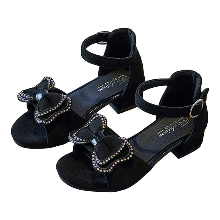 BOBOGOJP Girls Dress Shoes Closed Toe High Heels Ankle Strap