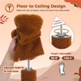 thumbnail image 3 of Árbol para Gatos PEQULTI Hongo Ajustable de Piso a Techo 230-252 cm Marrón, 3 of 7