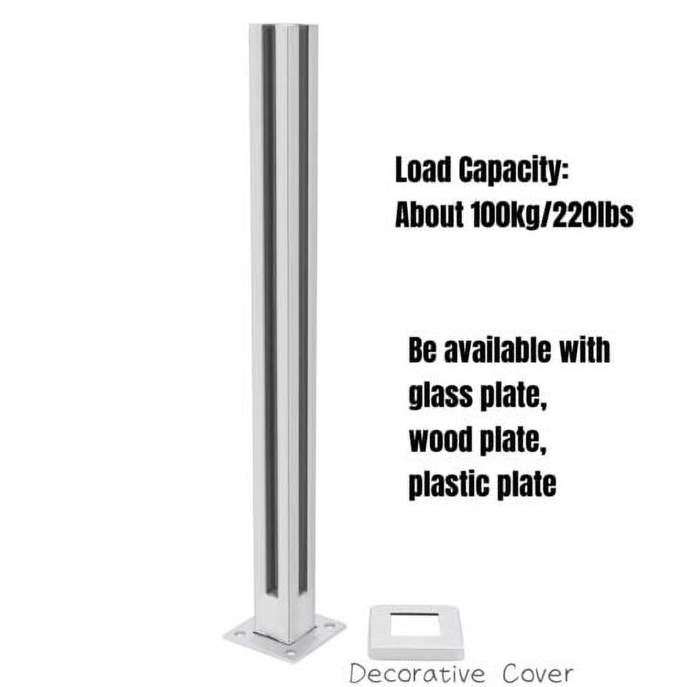 Glass Railing Post, 304 Stainless Corner Post 35.8” Cannot Add Handrail Version