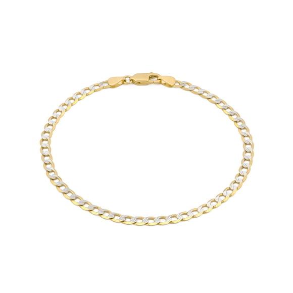 Hermoso Pulso Barbada Diamantada 4 mm Oro Sólido 14k amarillo 00