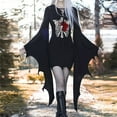 thumbnail image 2 of Vestido gótico de alas de murciélago negras para mujer con estampado de corazones, disfraz de Halloween, ropa de fiesta, moda gótica, 2 of 5