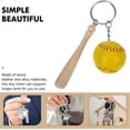thumbnail image 2 of PinesC Mens Mens Backpack Keychain Softball Beads Keychain 6pcs Key Rings Baseball Key Holder Key Hanging Decor- Yellow and White Baseball Keychain Baseball Keychain Men Men, 2 of 5