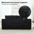 thumbnail image 6 of Convertible Sofa Bed,Compression Sofa,Corduroy Fabric Loveseat Sofa Floor Sofa Bed for Small Spaces, Apartments,No Assembly,Black, 6 of 7