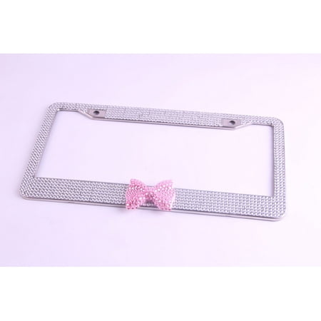 

RHOO [Color can be set] -encrusted gauge car plate frame acrylic bow plate frame plate frame