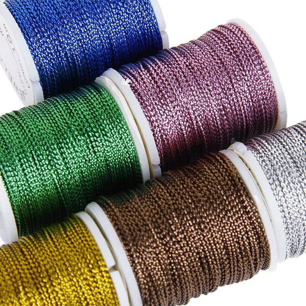 Kit de cordes de perles en fil français fin et moyen doré, 5 grammes de  chaque -  France