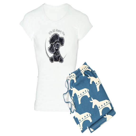 CafePress - Black Poodle IAAM Full - Women's Light Pajamas