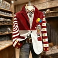 thumbnail image 5 of oqasdz Mens Suit Jacket Elegant Velvet Corduroy with Circus Clown Print Design Stretch Slim Fit Dress Coat Travel Party Business Formal, 5 of 5