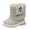 Boots17-White, variant on Toddler Girls Fuzzy Bear Snow Boots Fleece Lined Side Zipper Warm Winter Shoes