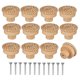 thumbnail image 1 of 12 Pack Bohemian Style Round Rattan Dresser Knobs Handcrafted Knobs with Screws Wooden Furniture Knobs for Dresser Drawers Cabinet LO-Ron, 1 of 5