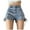 Blue, variant on Siilsaa Jean Shorts for Women Women's Striped Shorts Elastic High Waisted Straight Leg Summer Shorts Black,XL