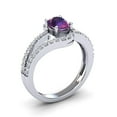 thumbnail image 2 of SuperJeweler 1.40 Carat Oval Shape Amethyst and Fancy Diamond Ring In Sterling Silver For Women, 2 of 6