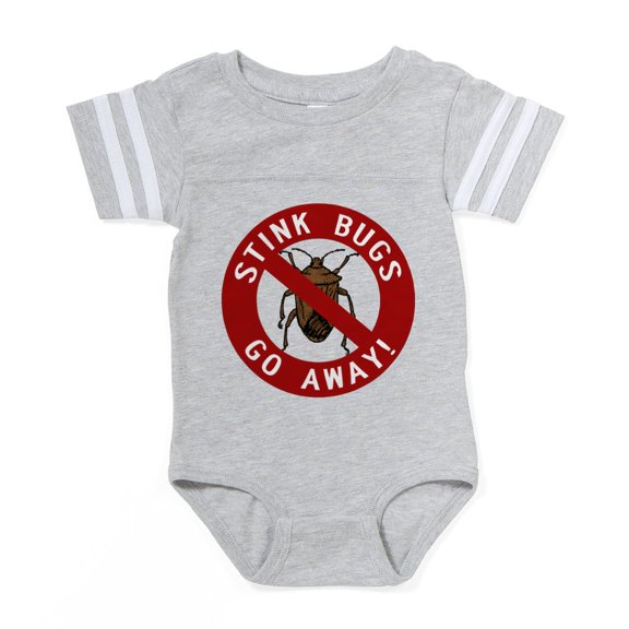 CafePress - Stink Bug Go Away - Cute Infant Baby Football Bodysuit
