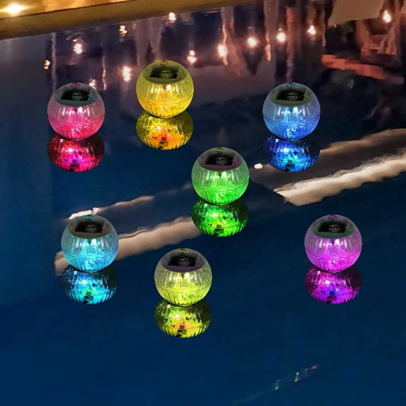 PURELY- Outdoor Solar Led Floating Lights Garden Pond Pool Lamp Rotating Color Change Us