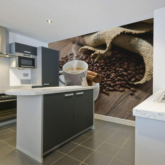 Tiptophomedecor Kitchen Wallpaper Wall Mural - Coffee With Beans
