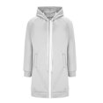 thumbnail image 7 of Stralyhd Women's Zip Up Hoodies Long Tunic Sweatshirts Oversized Casual Long Sleeve 2026 Home Lounge Fall Hoodie Jacket Coa Light Gray XXL, 7 of 7