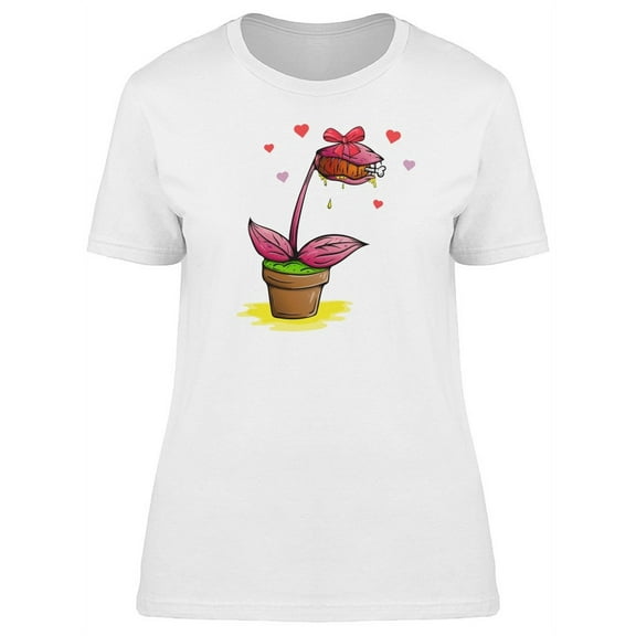 Venus Fly Trap Cartoon T-Shirt Women -Image by Shutterstock, Female Large