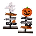 thumbnail image 4 of 2 Unids Mesa de Halloween Decoración Fantasma Calabaza Fiesta de Halloween Decoraciones Centro de Mesa Letrero de Madera para Bar Rústico, 4 of 9