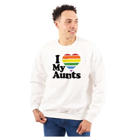 I Love My Aunts LGBTQ Gay Pride Unisex Plus Fleece Graphic Sweatshirt Brisco Brands 2X