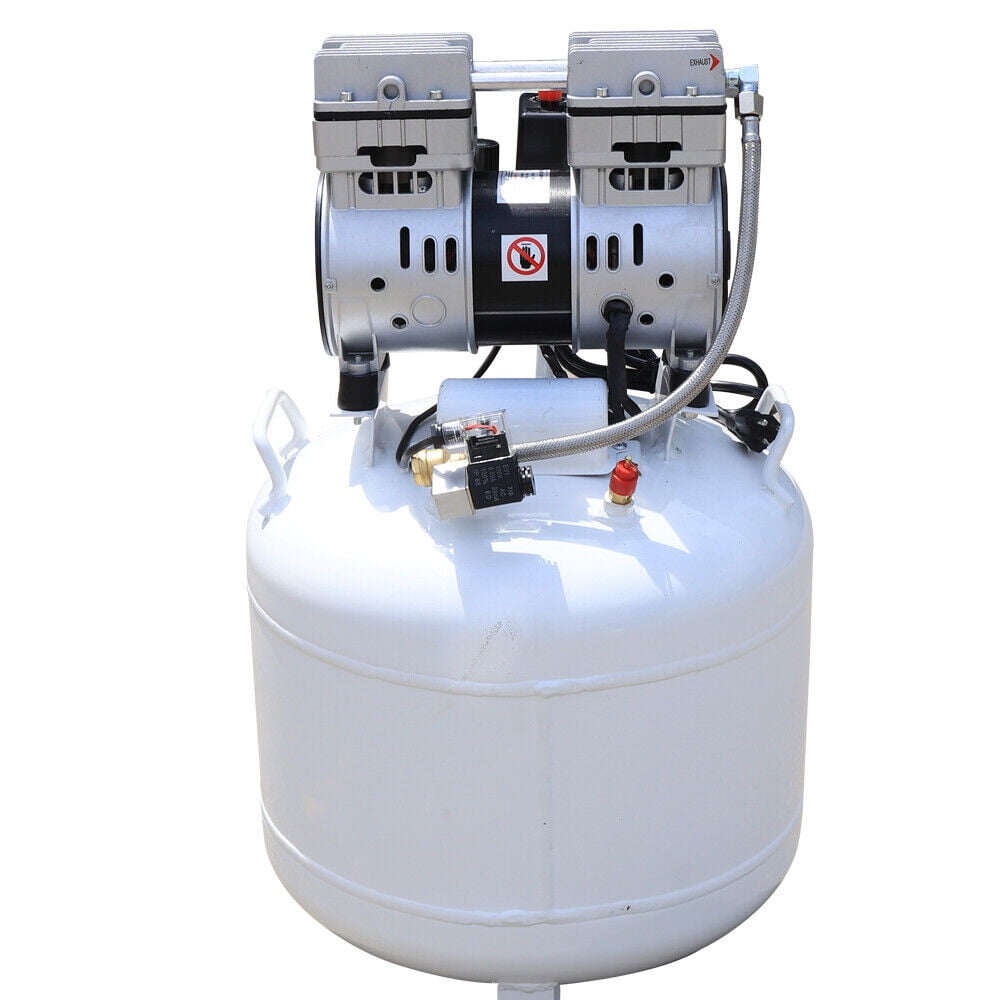 40L Portable Me-dical Air Compressor 110V 750W Electric Den-tal Air Compressor 58dB Silent Oil-Free Air Pump 10 Gallon 8 PSI Air Storage Pump for Me-dical Equipment, Den-tistry