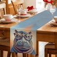 thumbnail image 5 of Orange Blue Hippocampus Cotton Linen Table Runner for Dining Kitchen, Funny Animals Modern Art Wedding Outdoor Party Tablerunners Decoration, Dresser Scarf Coffee Tablecloth Runners 13x90 Inches, 5 of 9