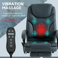 thumbnail image 6 of PU Leather Massage Office Chair with 6 Vibration Points, Heated Reclining Computer Chair with Adjustable Height, Footrest, Gray, 6 of 6