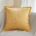 thumbnail image 6 of Sanmadrola 2-Pack Corduroy Pillow Covers 18x18 Inch - Boho Striped Decorative Throw Pillow Cases for Couch, Sofa, Bed, Farmhouse & Christmas Living Room Decor, 6 of 8