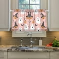 thumbnail image 2 of Yayeee Kitchen Curtains Tier Pair Light Filtering 27"x36" Rod Pocket Short Cafe Window Panel, Pastel Pink Halloween, 2 of 7